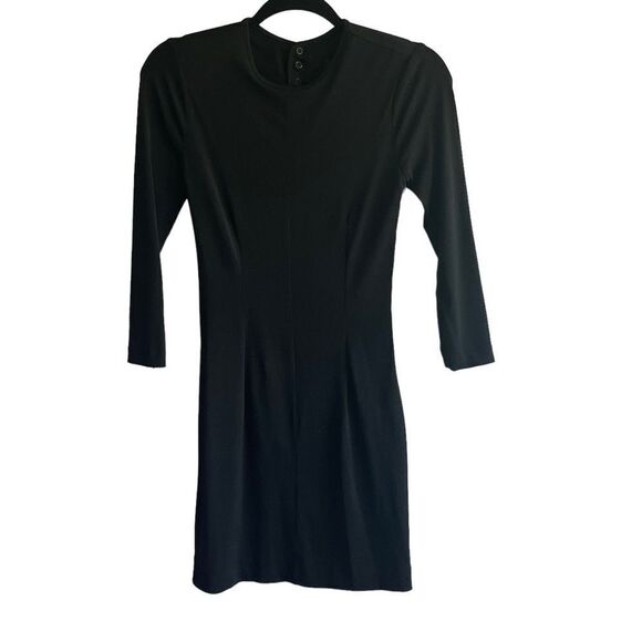 Women's Rag & Bone Black Long Sleeve Mini Dress with Back Cutout - Picture 1 of 9